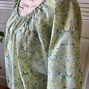 J Crew peasant blouse in green Liberty fabric
